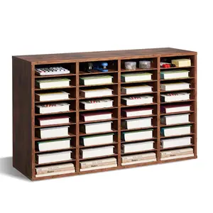VEVOR Literature Organizer,  36 Compartments Office Mailbox with Removable Shelves, Wood Mailbox Sorter Particle Board Office Home Classroom Storage, File Sorter for File, Document, Paper, Dark Brown