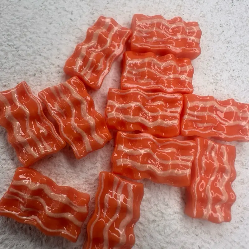 20pcs Mini Bacon resin charm realistic food charms for craft