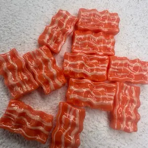 20pcs Mini Bacon resin charm realistic food charms for craft