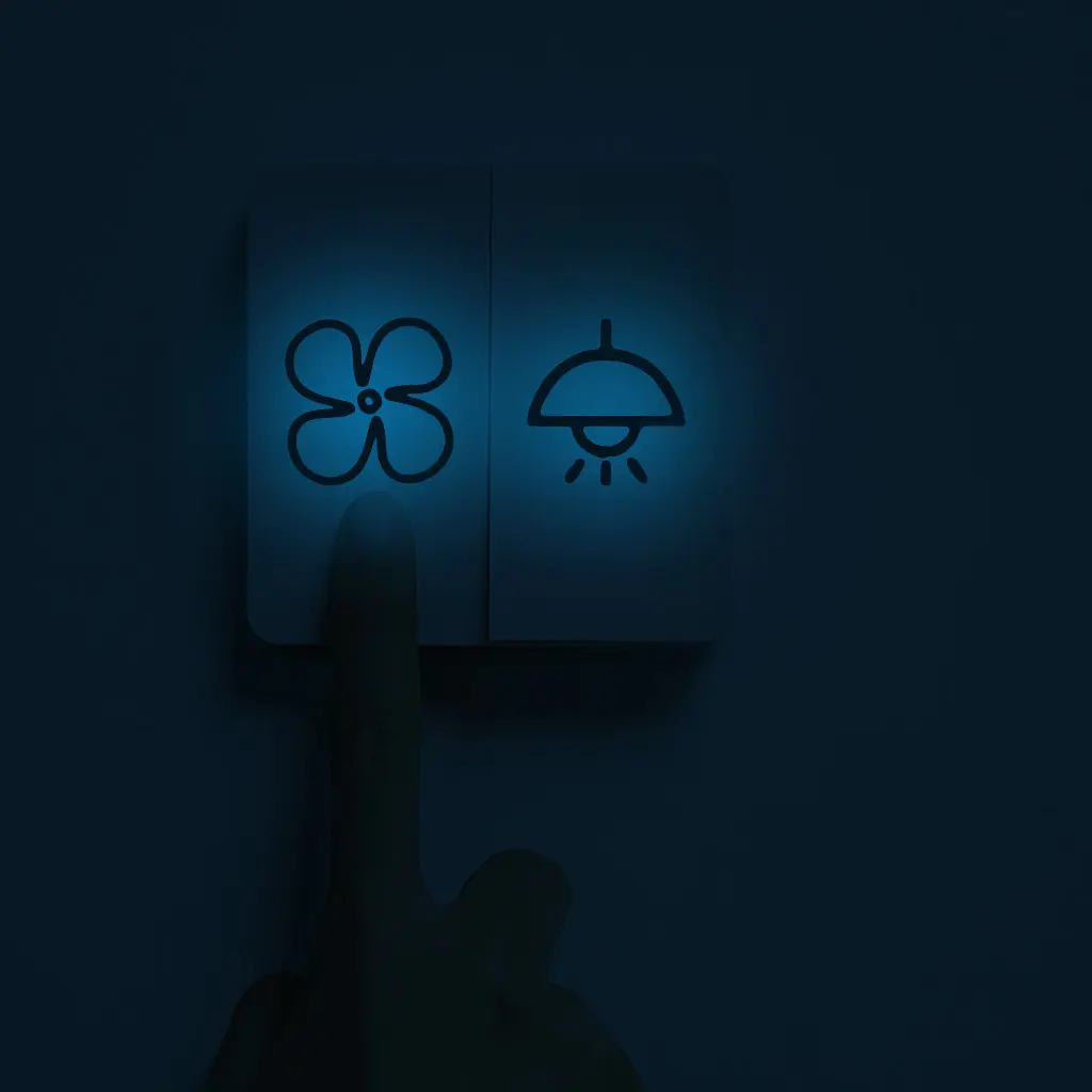 1 set of household intelligent night light switch identification stickers, whole house furniture and appliances night light reminder wall stickers, self-adhesive detachable home beautification switch decoration stickers, easy to peel and paste, suita
