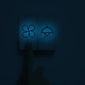 1 set of household intelligent night light switch identification stickers, whole house furniture and appliances night light reminder wall stickers, self-adhesive detachable home beautification switch decoration stickers, easy to peel and paste, suita