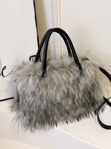 Small niche design versatile furry retro shoulder bag, simple casual daily trend crossbody bag, large capacity handbag, handbag shoulder purse, Handcrafted bag, suitable for shopping, commuting, parties, Vintage shoulder bag