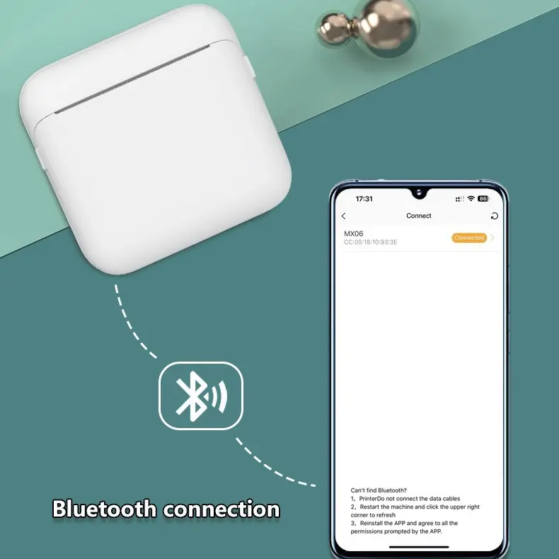 New macaron-colored inkless thermal printer, compact and lightweight mini printer New macaron-colored inkless thermal printer, compact and lightweight mini printer
