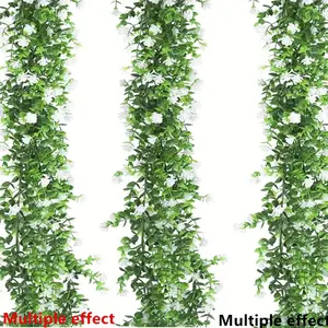 Eucalyptus Hanging Vines Set, & Decorative Plant Garlands for Home Living Room Bedroom Stairs, Garden Party Wedding Wall Decoration, Outdoor Fake Plants, Artificial Hanging Flower