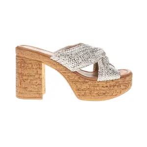 Seychelles Womens Adorned Platform Casual Sandals Casual High Heel 3" & Up - Silver