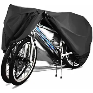 Bike Covers for 2 or 3 Bikes, 2XL Size Outdoor Waterproof & Anti-UV Bicycle Covers with Lock Hole for Mountain Road Electric Bikes