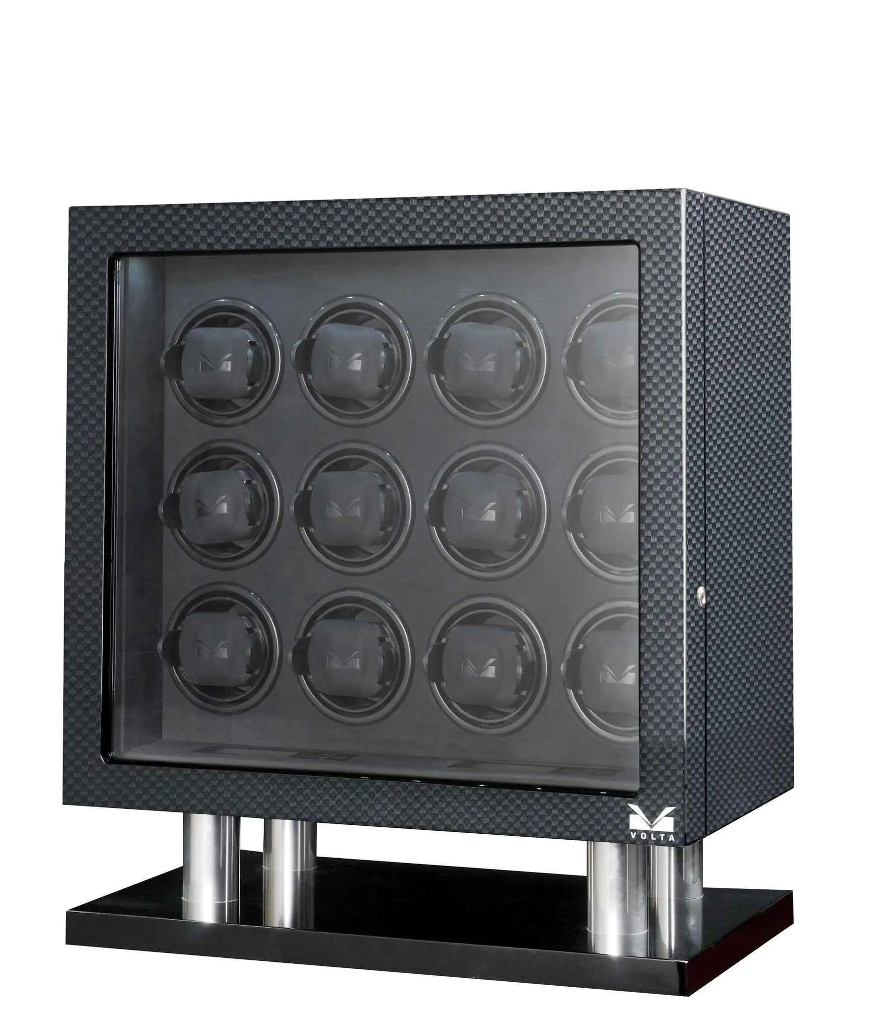 Volta Carbon Fiber Watch Winder - Luxurious Automatic Storage for 12 Watches