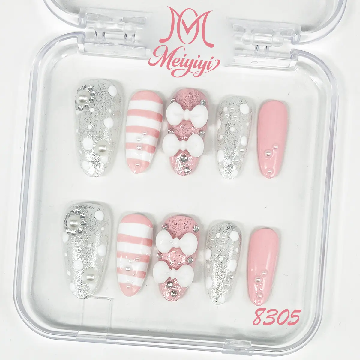 .DP.8305.Delicate pink wearable nails