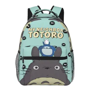 Fashion My Neighbor Totoro backpack with large capacity — a daily commuter bag for outdoor hiking and business; cartoon casual My Neighbor Totoro merchandise laptop daypack and school bag for women, men, and gift giving.