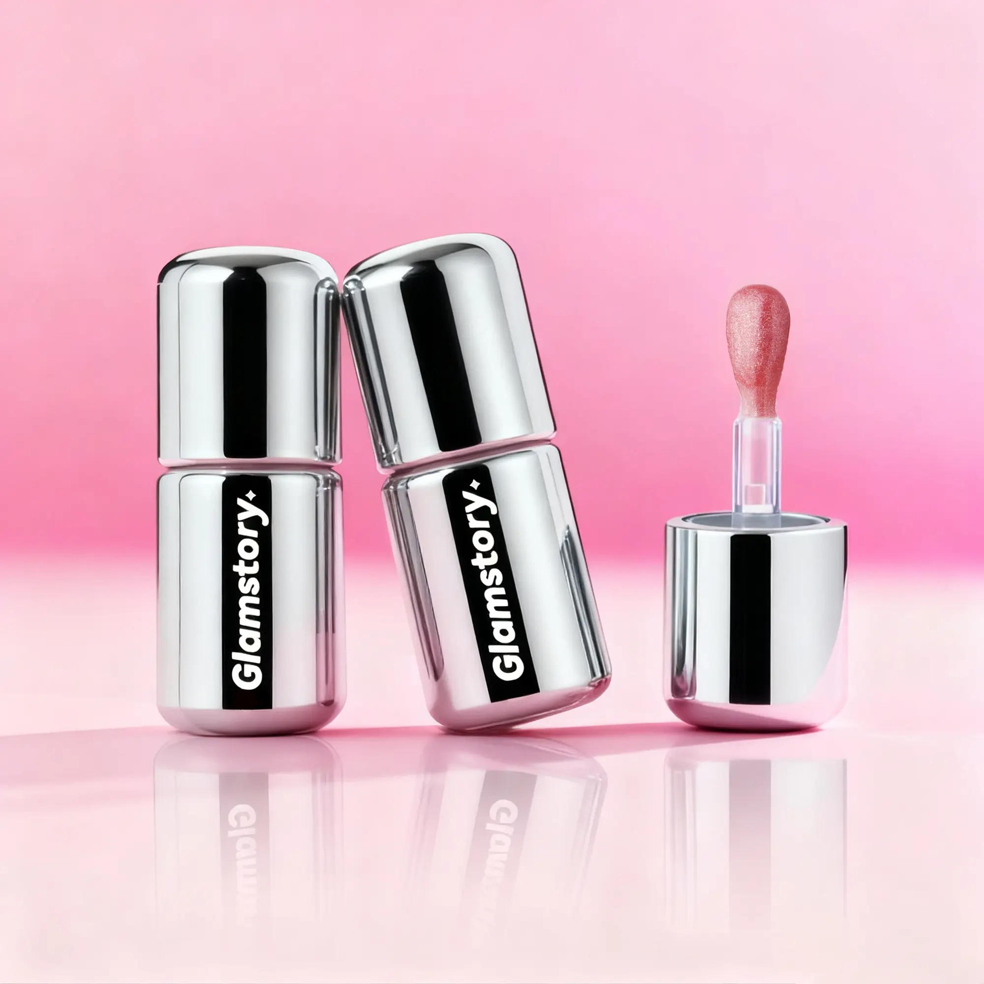 Glamstory Poptide Shimmer Lip Gloss - Moisturizing, Hydrating, Nourishing Peptide Blend, Glossy Lip Plumper, Vegan, Cruelty-Free Chocolate Makeup for All Skin Types, Moisturize