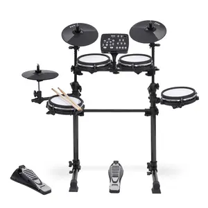 LyxJam 7-Piece Electronic Drum Set, Pro Electric Drum Set with Real Mesh Fabric & Sticks Included Percussion Instrument Cymbal