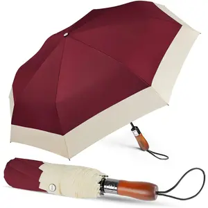 Compact Golf Umbrella Large - 54inch Travel Big Portable Automatic Folding Umbrella Windproof for Men Heavy Duty 210T Dupont Teflon Coated Umbrella for Rain