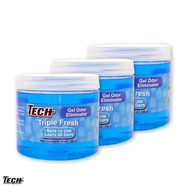 TECH 14 oz. Triple Fresh Gel Odor Eliminator for Removing Odors in the Home, Great for Bathrooms (3-Pack)