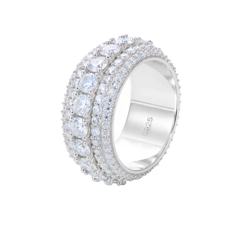 【R60 Live2 】UCCIYO Fine Jewelry VVS1 Synthetic Moissanite Rings For Men Hip Hop Pave Setting S925 Sterling Silver Rings Hip Hop Jewelry summerwins【R60 Live2 】