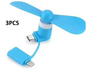 3/6 PCS Random Color Mini Phone Fan 2-in-1 Phone Fan Compatible With Type-C