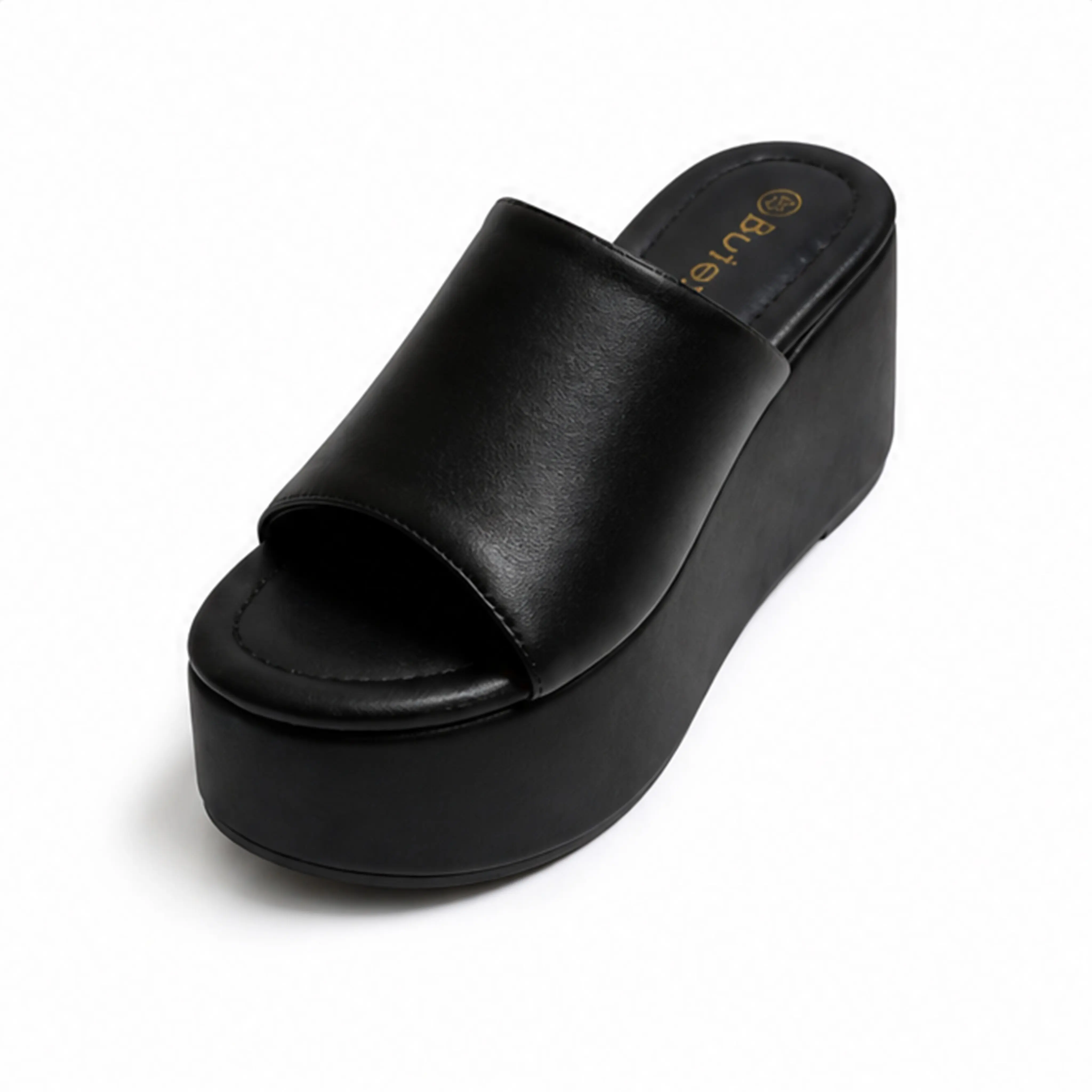 BUTEVAR Women's 90s Chunky Platform Wedge Sandals - Open Toe, Slip-On, Anti-Slip, Casual, Elevated, Polypropylene, Comfortable Lightweight Summer Walking Footwear