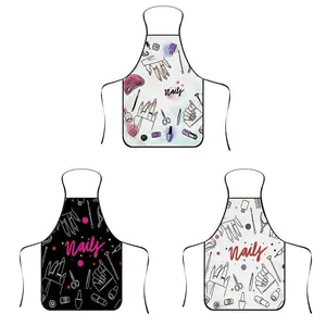 1pc Fun Nail Polish Printed Apron, Durable Polyester Material for Cooking, BBQ, Gardening, Painting, Unisex, Indoor Outdoor Use