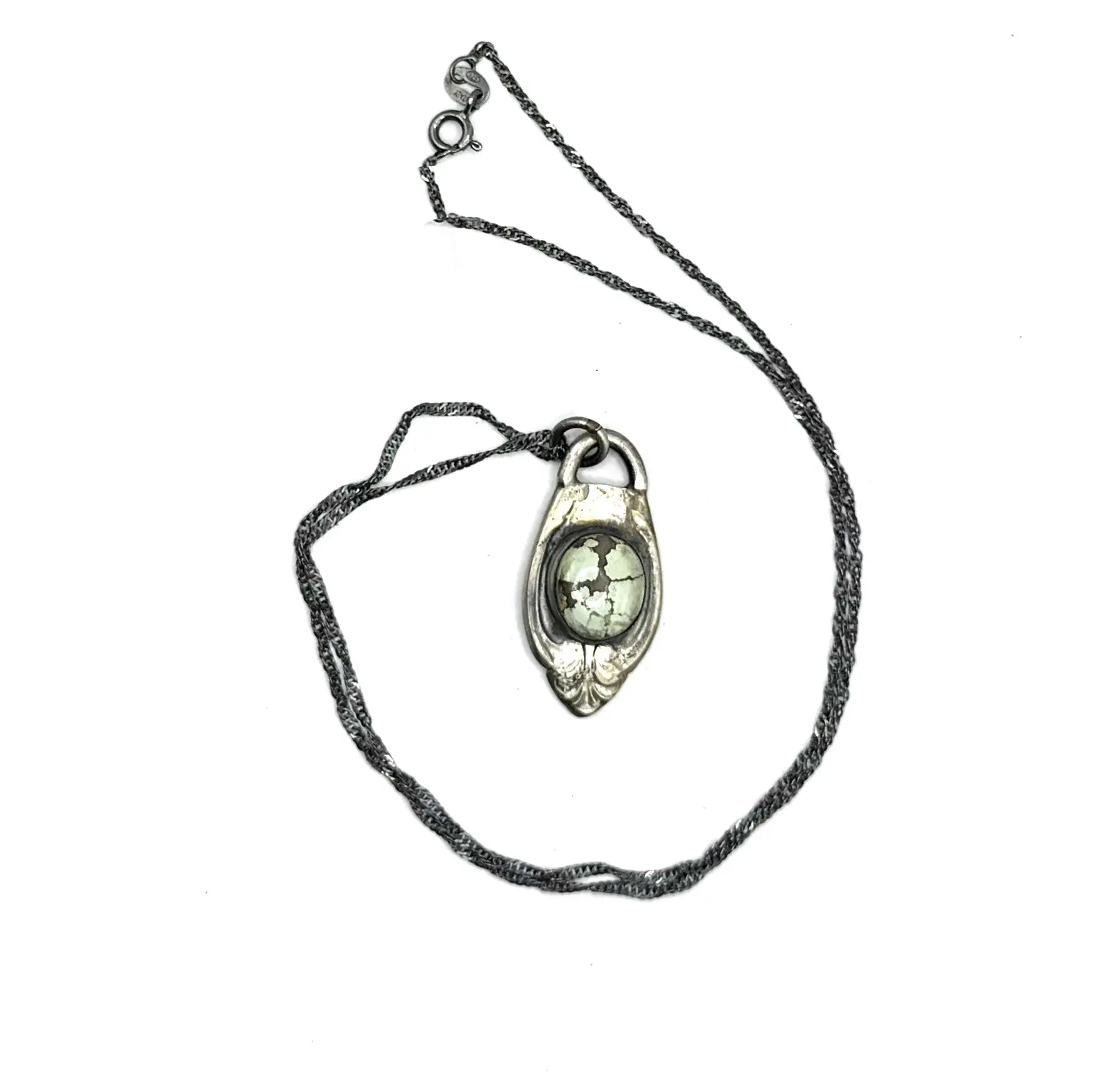 Sterling Spoon Necklace with Turquoise – Unique Handmade Pendant on 18" Sterling Silver Chain