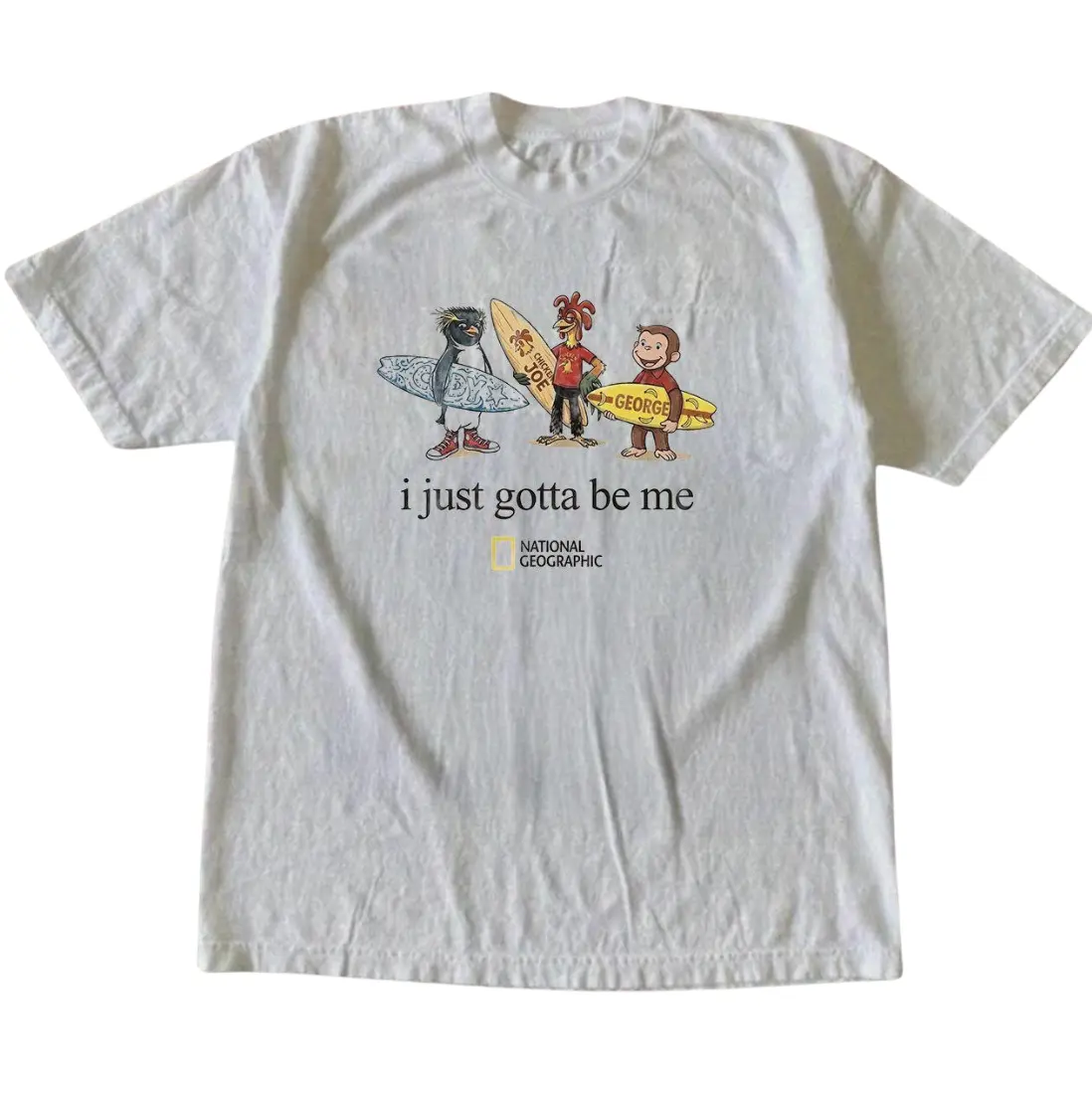 Surf Crossover Character Chicken & Cody & Curious T-Shirt, Animal Tee, Cartoon Tshirt, Gifts Shirt, Unisex Vintage Graphic Tees Gothic Grunge Y2k Emo Scene Amity Affliction Style Clothes Men Women Streetwear Summer Beachwear
