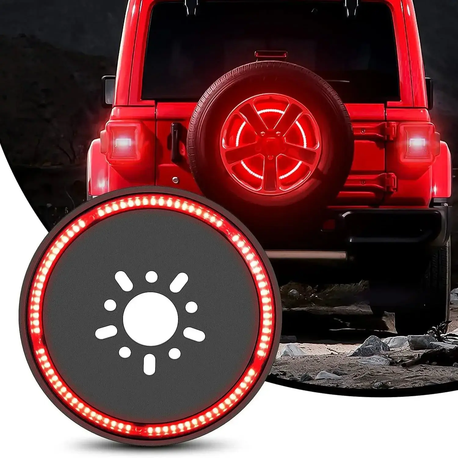 Nilight Spare Tire Brake Light For 2018 2019 2020 2021 Jeep Wrangler JK JKU JL JLU Led , Led Lights, Spare Tire Light