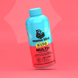 Mama Bird Kids Multivitamins Liquid (Strawberry) or Gummy (Raspberry) – Methylated Vitamins + Organic Superfoods – Brain & Gut Support for Kids – Natural Supplement