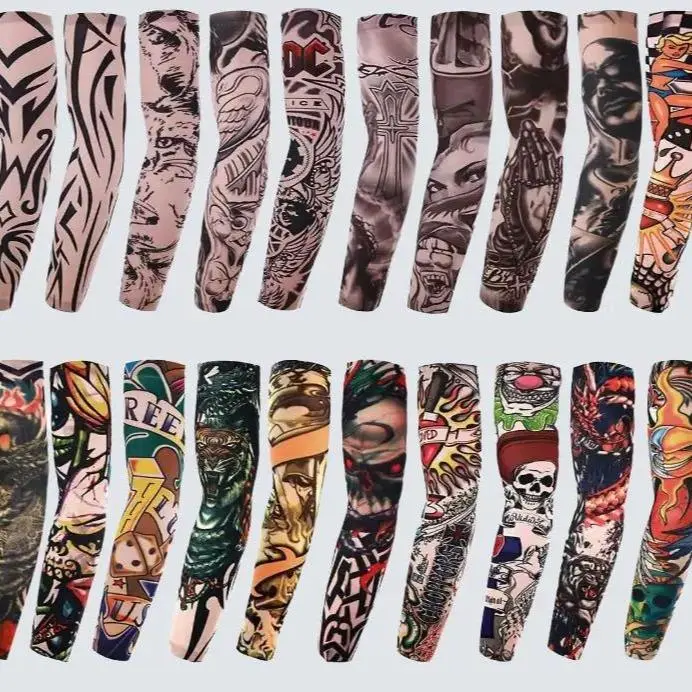 20PCS Cooling Tattoo Art Arm Sleeves Cover UV Sun Protection Sport Outdoor activities Set