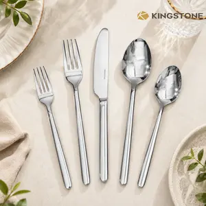 KINGSTONE 18/10 Stainless Steel Flatware Set, Mirror-Polished, Dishwasher-Safe Silverware for Home, Restaurant Use, Model 6612