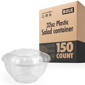 Plastic Salad container - 32 oz - 150 Pack