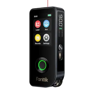 【FathersDayGift】Fanttik A11 Ultra 3-in-1 Laser Measuring Tool - 197Ft Rechargeable Range Finder with IPS Touch Screen, Side LCD, Wheel Roller, 3-Axis Self Levelling Laser Leveler Tool, User-Friendly Interface, Portable for Home DIY, Portable Laser Level