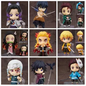 Hot Selling 10cm Demon Slayer Q-Version Nendoroid Action Figure Model Kamado Tanjirou Nezuko Inosuke Zenitsu Anime Toys Gifts