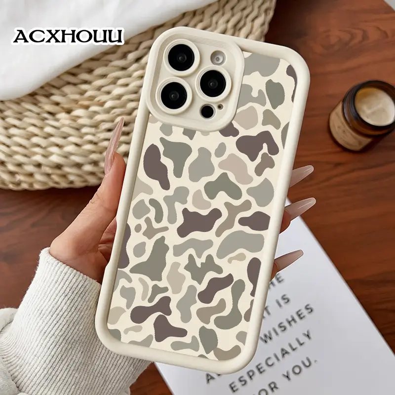 Rugged Silicone Mobile Phone Case, Camouflage Pattern Protection Accessories for iPhone 17/16 E Pro Max/15 Plus/14/13/12/11/XS/XR - Drop-Proof, Shockproof, Anti-Scratch Casing Cover