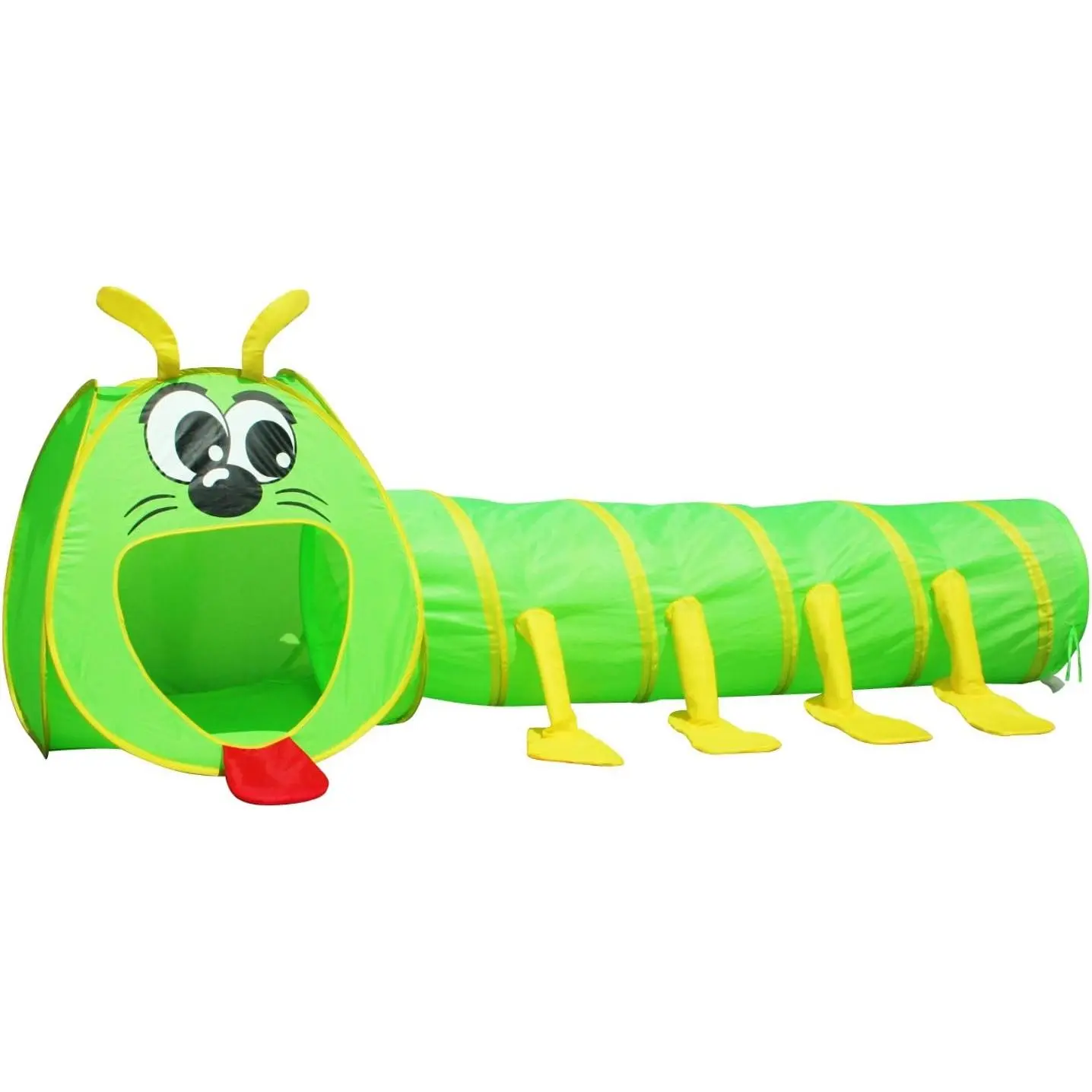 Big Mouth Caterpillar Toddler Indoor Play Tent - 2pc Pop-up Playhouse Tunnel, Kids Discovery Station, Toddler Play Tent