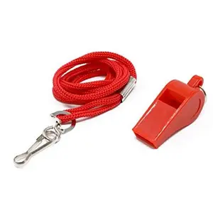 Adoretex Sport Guard Pea Coach Plastic Whistle With Lanyard (WK003S) Red