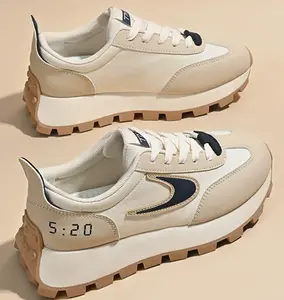 5:20 Couples’ waffle Forrest Gump–style sneakers, thick platform height boost, retro casual shoes, unisex versatile dad shoes