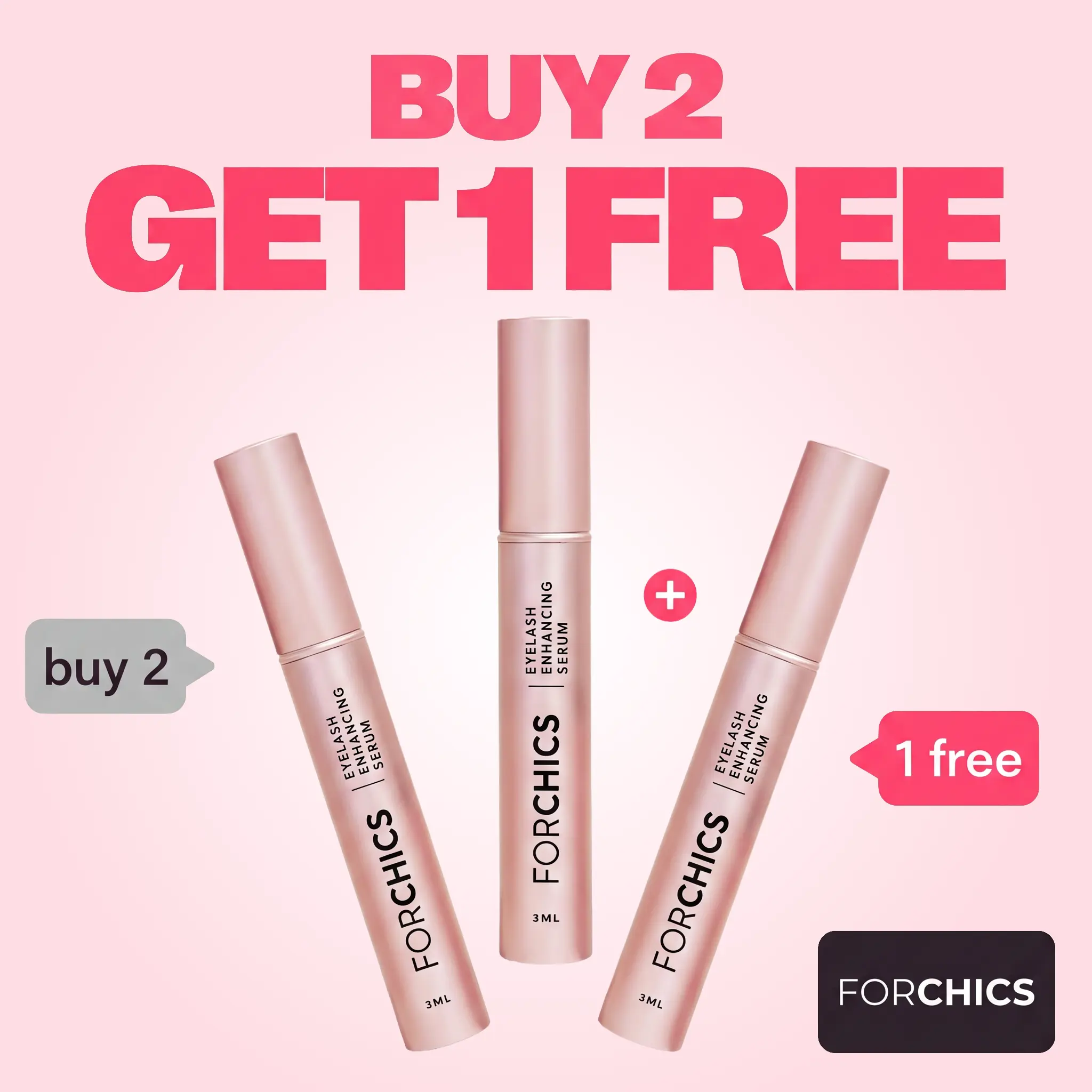 Buy 2 Get 1 Free: FORCHICS Eyelash Enhancing Serum with Powerful Peptides & Plant Botanicals Buy 2 Get 1 Free: FORCHICS Eyelash Enhancing Serum with Powerful Peptides & Plant Botanicals
