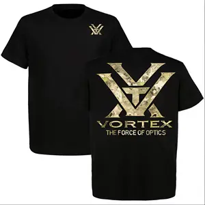 Vortex Camo Style The Force of Optics Camo T-shirt, Outdoors Hunting Gear, Unisex Short Sleeve Casual 100% Cotton, Made in USA