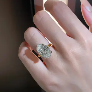 TopJewe -  Gold Plated Rings For Women Oval Cubic Zirconia Jewelry Wedding Engagement Ring  Size 5-10