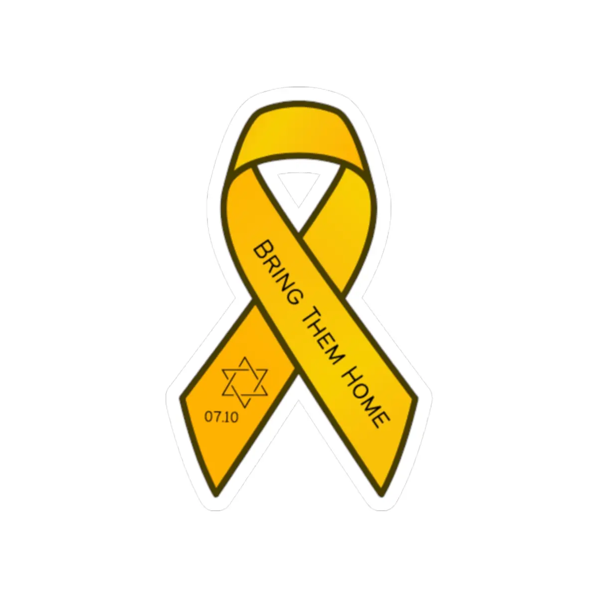 Bring Them Home Yellow Ribbon Kiss-Cut Stickers October 7 Awareness Hope Love Israel Jewish Vinyl Sticker 2x2 4x4 Eco-Friendly Inks