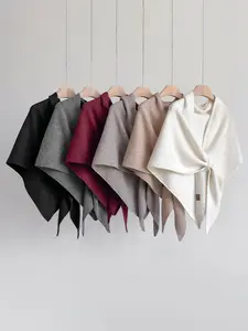 Women's Fashion Simple Solid Color Triangle Shawl, Comfortable Soft Scarf Wrap, Perfect Gift Choice, Casual Style Accessory, Fluffy Soft Scarf