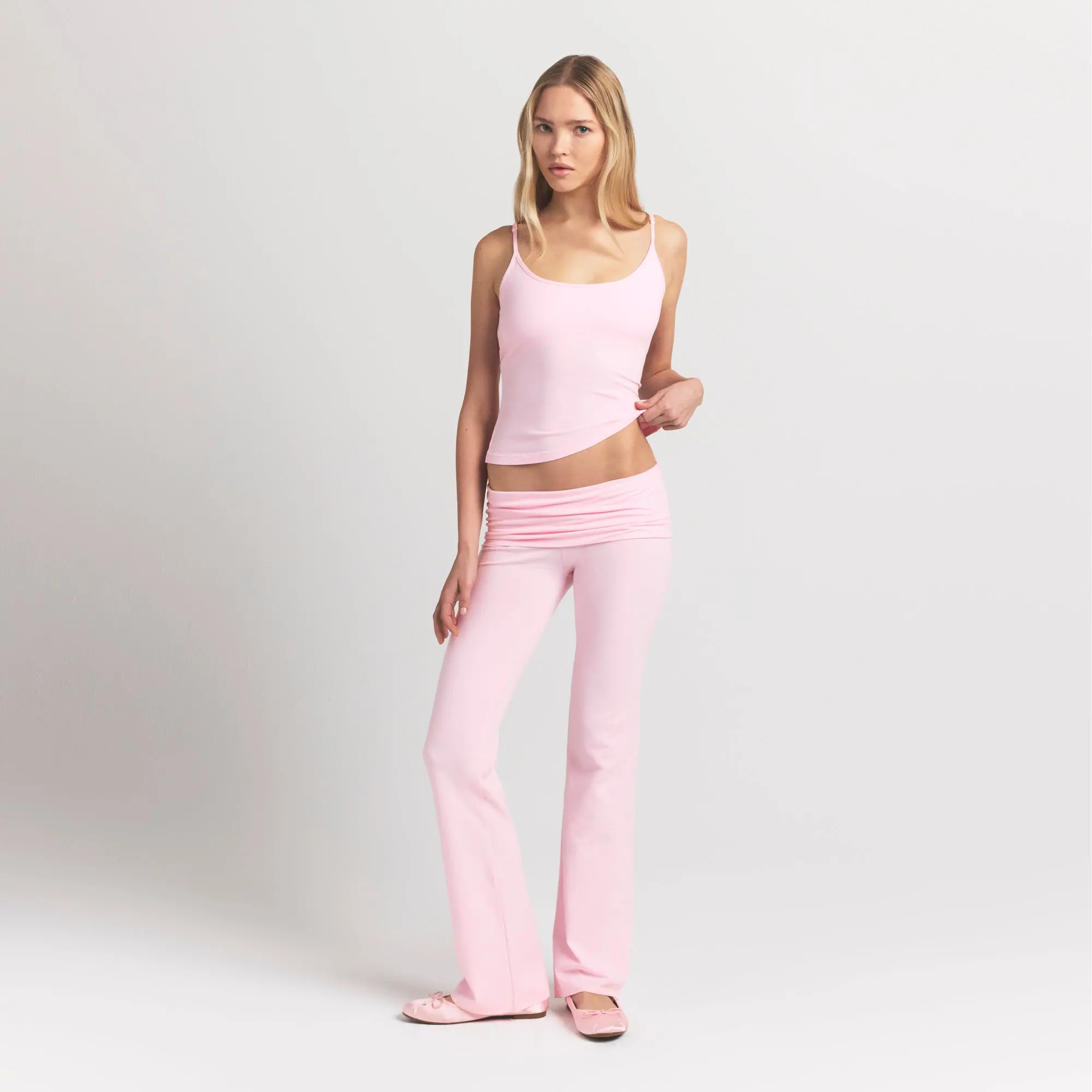 SKIMS COTTON JERSEY FOLDOVER PANT