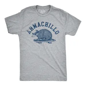 Mens Armachillo T Shirt Funny Cool Chilling Armadillo Joke Tee for Guys Mens Funny T Shirts Cool Vintage Fashion T-Shirt Gift Classic Menswear Sarcastic Apparel for Men Funny Animal Short Sleeve Novelty Tees Light Grey