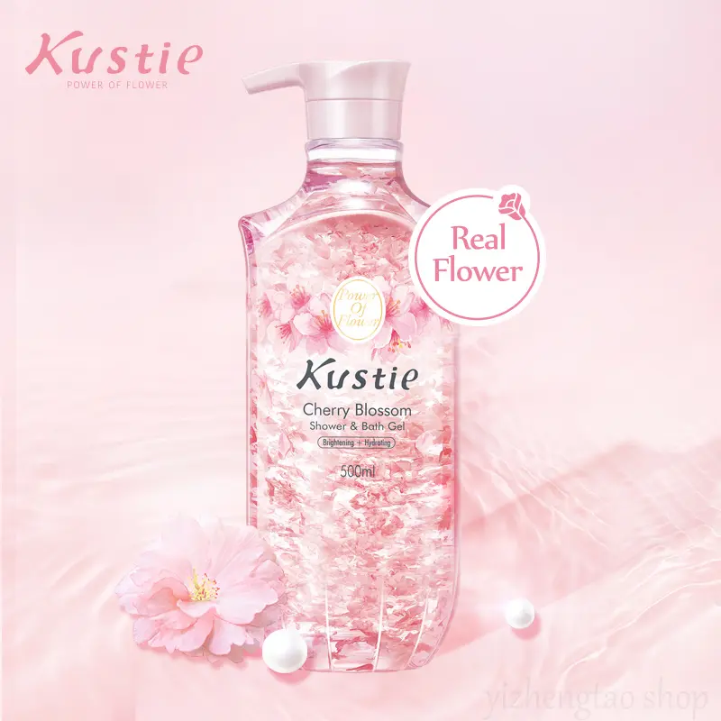 Kustie Rose Soothing Body Wash - Gentle Exfoliating & Deep Moisture Cleanser for Soft, Smooth, Rose-Scented Skin