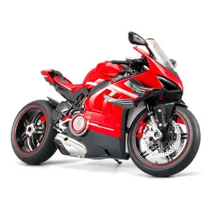 Funbuilder 1:6 oversized alloy V4R spray version motorcycle model can start the motorcycle boy toy hot collection gift
