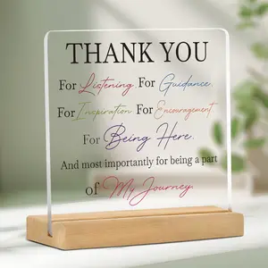 Acrylic Gratitude Keepsake Gift, Plaque Gift, Perfect Thank You Present for Friends & Family, Home Office Decoration for Thanksgiving