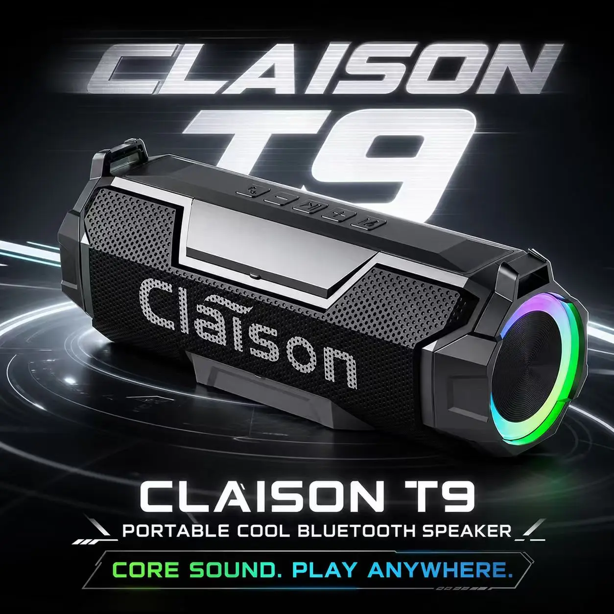 Claison Bluetooth Speaker with Louder Output & Farther Sound Penetration, Portable Waterproof Speaker with RGB Light, for Outdoor Camping, Parties & Football Games, Best Gift for Men
