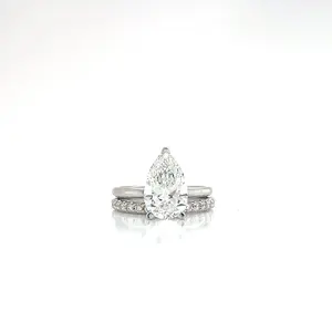 14KW 3.00cttw Lab-Grown Diamond Pear Ring - 2.55ct F/VS1 IGI Certified