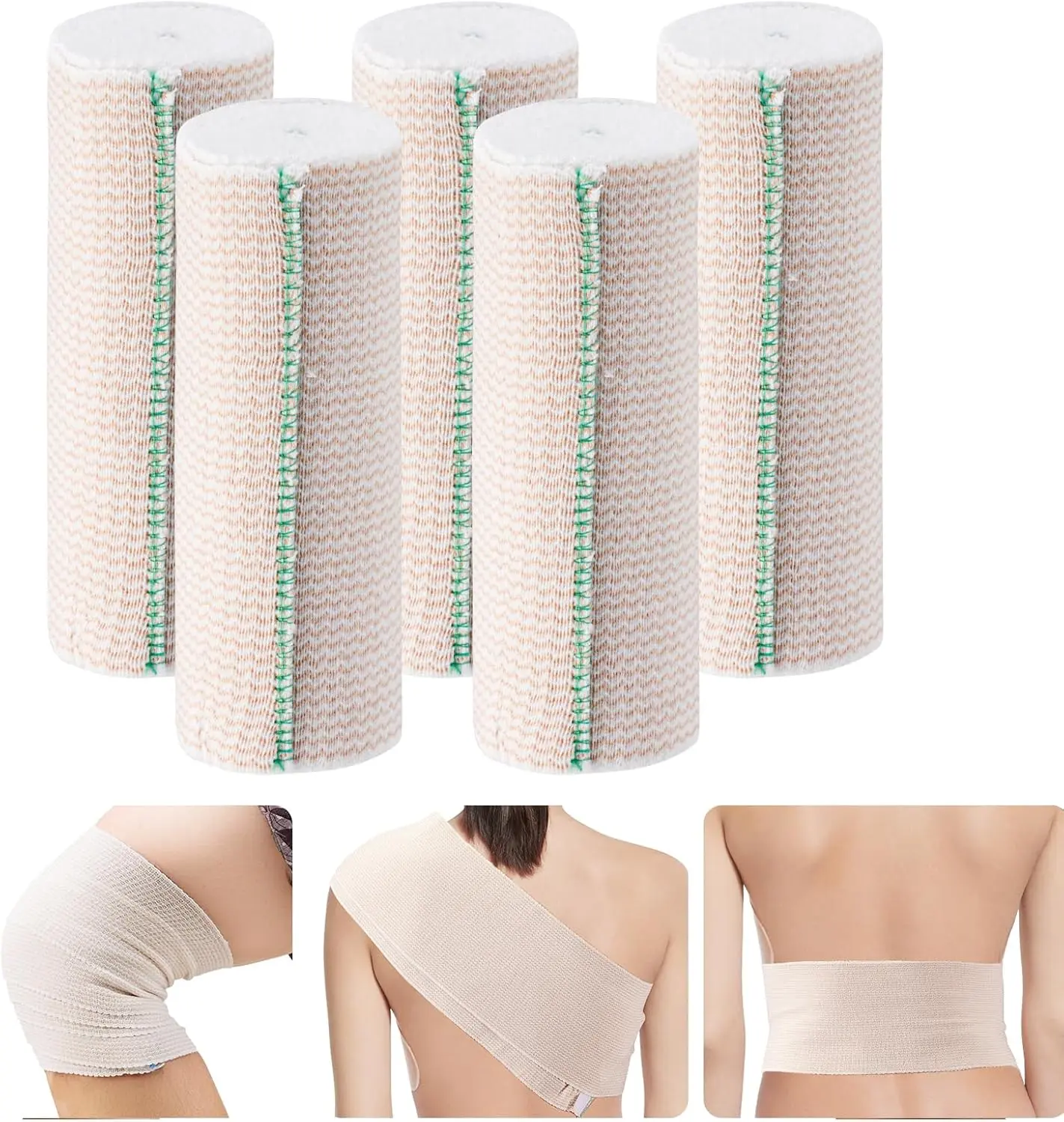 5Rolls Elastic Bandage Wrap,6Inch Wide Bandages Large Size Elastic Bandage，Compression Bandage for Ankle Wrap Foot Wrap Leg Wraps Hand Wrap Sports Wrap for Sprained