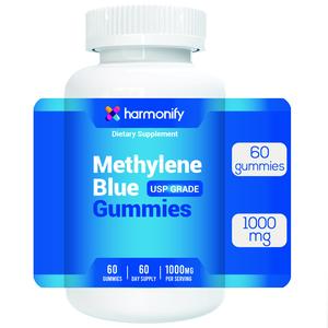 HARMONIFY Methylene Blue Gummy 1000mg USP Grade %2, 60 Days Supply,  Brain & Mitochondria Supplement – 60 Cnt | Made in USA