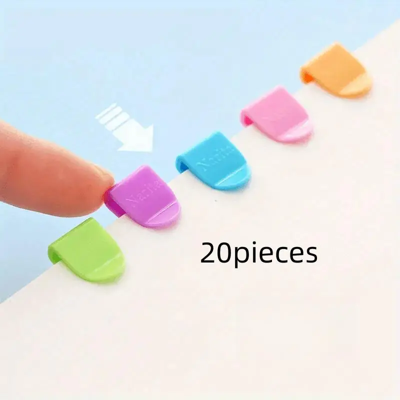 20 Piece Plastic Mini Clips, Colorful Notebook Tags, File Folder Paper Organizer, Bookmark Decorations, Office Document Holder Tool, Binder Clip