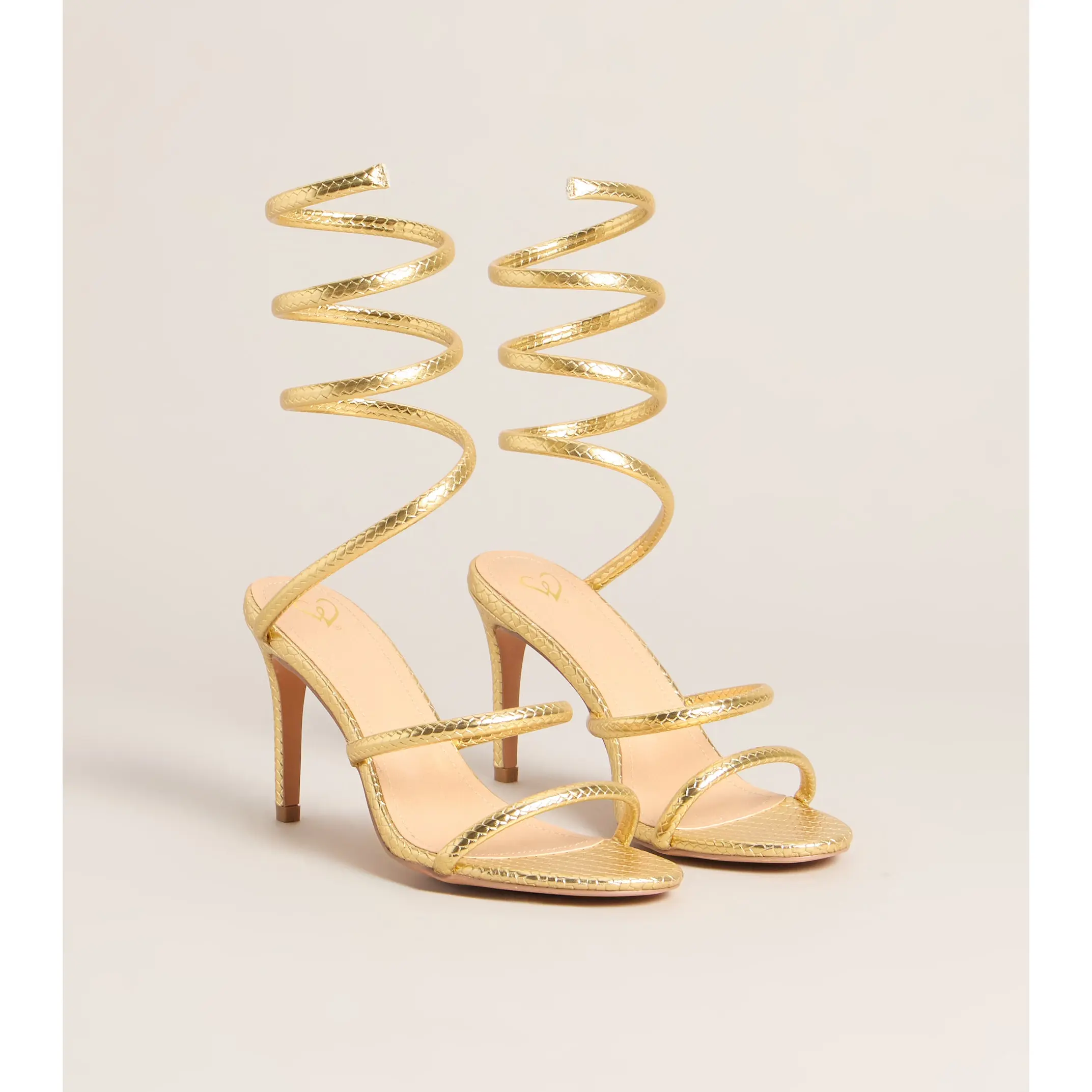 Golden Hour Spiral Stiletto Heels